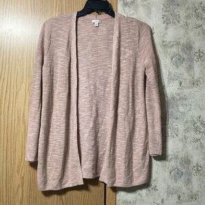 J. Jill Women’s Size Small Soft Pink Open Front Cardigan